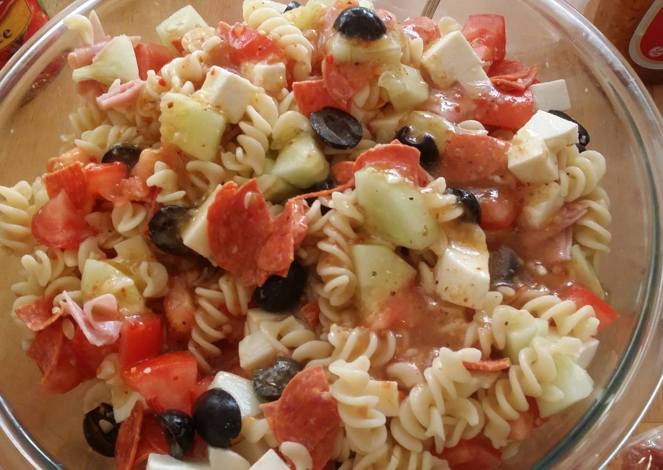 Half a Tyson Italian pasta salad