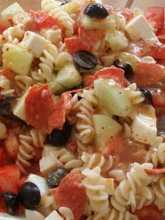 A picture of Taisen's semi Italian pasta salad.