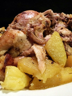 A picture of AMIEs Roasted CHICKEN with roasted POTATO.