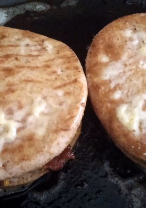 A picture of Grilled Steak, Bacon,Egg & Cheese.