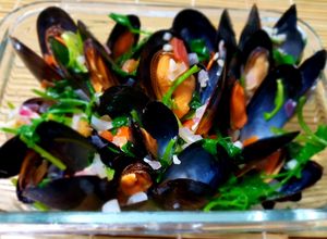 Foto resep Green mussels in white wine