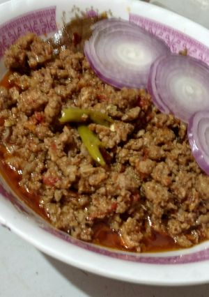 A picture of Fry qeema.