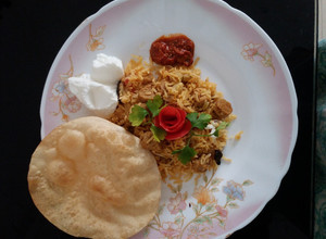 A picture of Soya Chunks Biriyani.