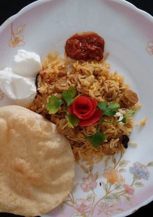 A picture of Soya Chunks Biriyani.