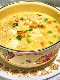 南瓜土雞肉片粥 的食譜成品照片