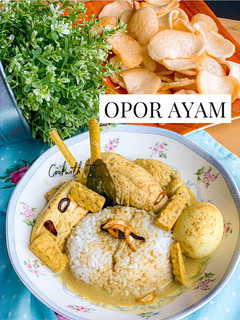 Foto resep Nasi opor ayam tahu telur tempe
