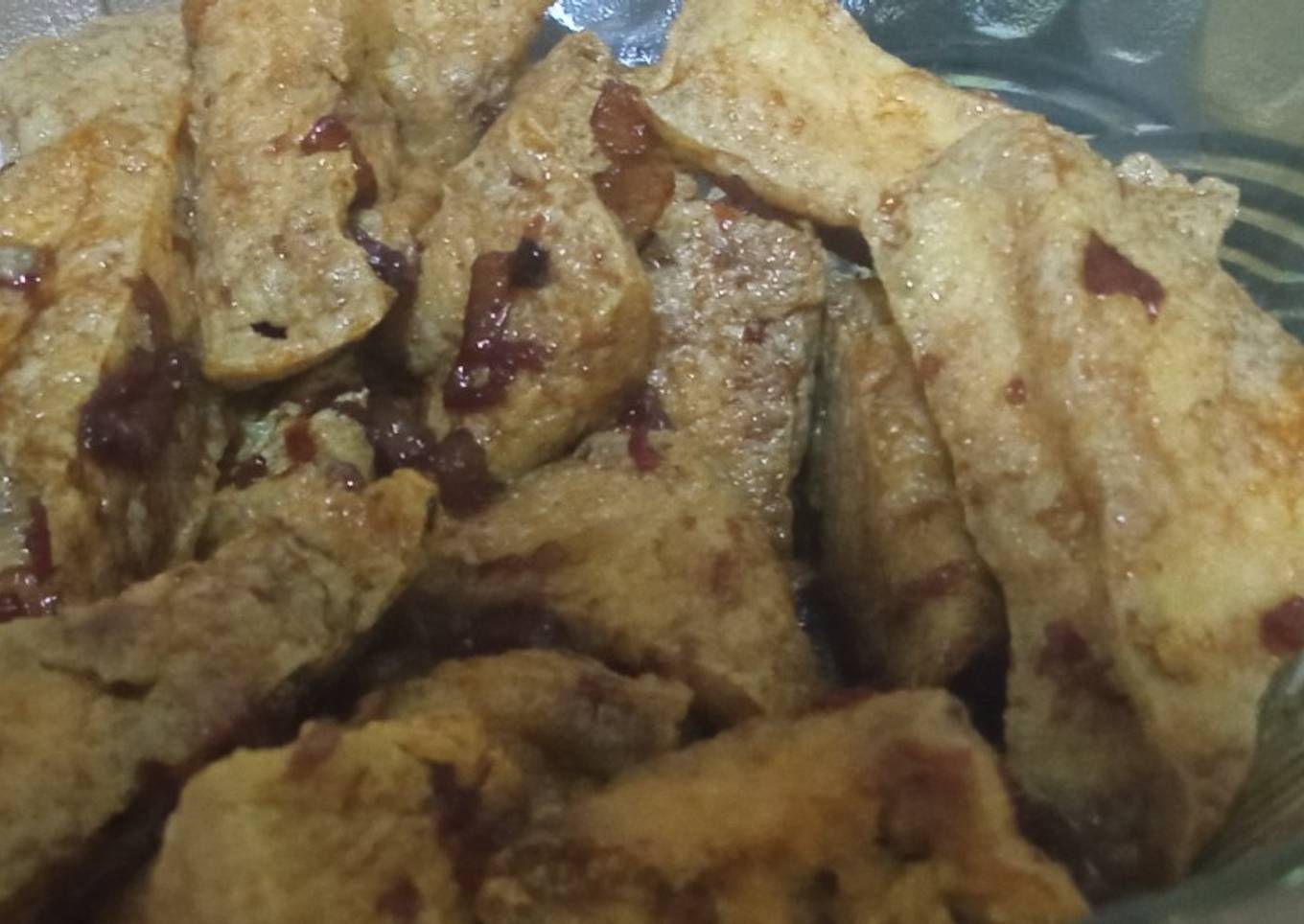 Tahu kulit goreng kecap