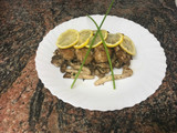 Wok de sesos con verduras