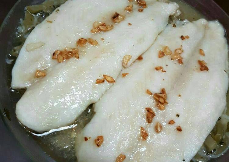 Langkah meracik Ikan dori tim sayur asin yang sempurna