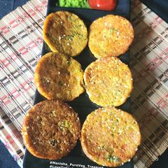 A picture of Mix Dal Bottlegourd Mini Pan Cake - Mix Dal Lauki Chilla.