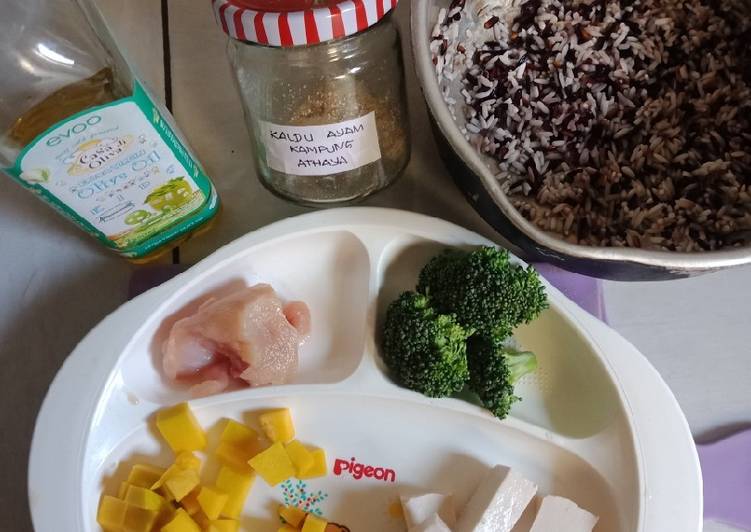 Resep Mpasi Bubur mix labu kuning ayam brokoli tahu yang Menggugah Selera