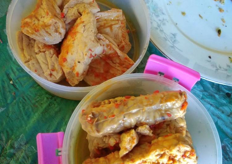 Cara Gampang Membuat Tahu tempe bacem pedas gurih, Lezat Sekali