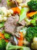 Beef Stir-Fry with Cauliflower and Broccoli