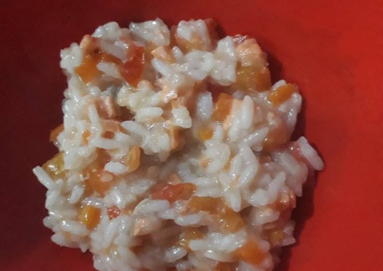 Resep Nasi Tim Salmon Wortel yang lezat dan Mudah Dibuat