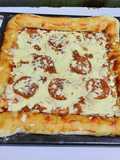 Pizza con borde de queso