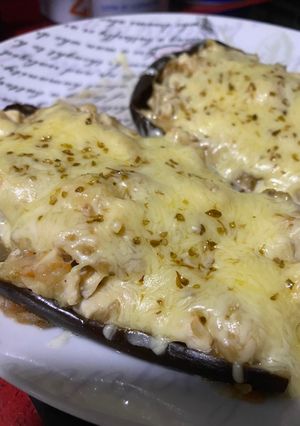 Una foto de Berenjenas rellenas al micro