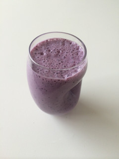 A picture of Green Tea, Banana, Blueberry Smoothie.