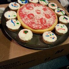 A picture of Pizza birthday cake.