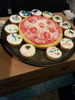 A picture of Pizza birthday cake.