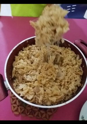 صورة لوصفة معكرونة بالفطر والجبنة