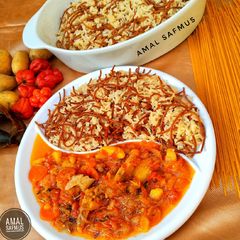 A picture of Sharayya (rice in fried spaghetti).