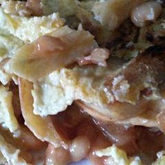 A picture of Sig's leftover chips and beans fritata :)).