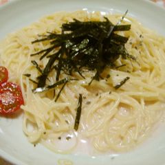 A picture of Tarako (Salted Cod Roe) Pasta Cooked in Just One Frying Pan.