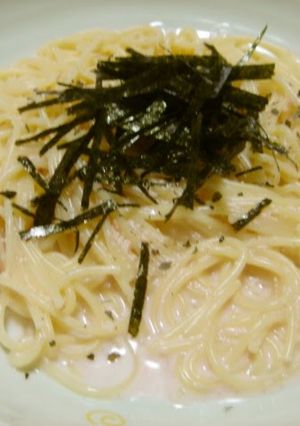 A picture of Tarako (Salted Cod Roe) Pasta Cooked in Just One Frying Pan.