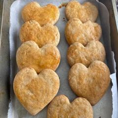 A picture of Wheat flour baking Heart Biscuits.