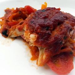 A picture of Fish In Spaghetti Sauce.