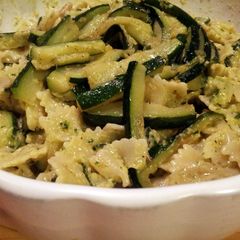 A picture of AMIEs FARFALLE & ZUCCHINI with PISTACHIO Nut & BASIL Sauce.