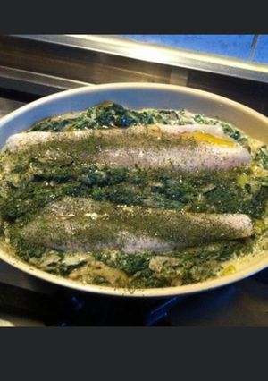 Une photo de Filets de sandre aux épinards crème et épices