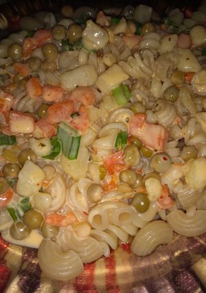 Una foto de Mix de pastas con crema de vegetales al verdeo