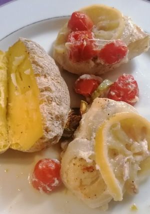 Φωτογραφία της συνταγής Μπακαλιάρος en Papillote με ψητές πατάτες