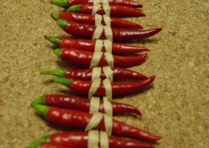 Steps to Prepare Award-winning A Cute Way To Dry Red Chili Peppers