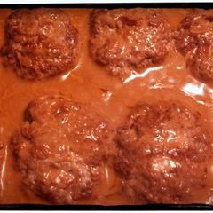 A picture of Scrumptious Salisbury Steak.