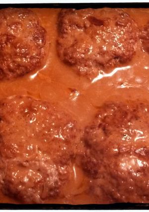 A picture of Scrumptious Salisbury Steak.