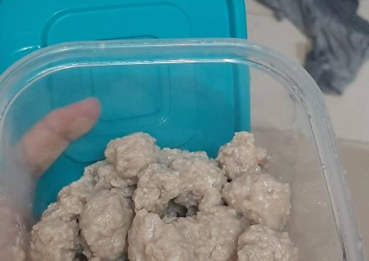 Bakso daging sapi+keju (MPASI 11mo)