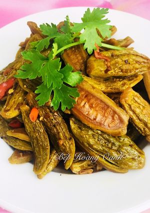 Hình của món Khổ Qua Đèo Kho Tiêu Chay.