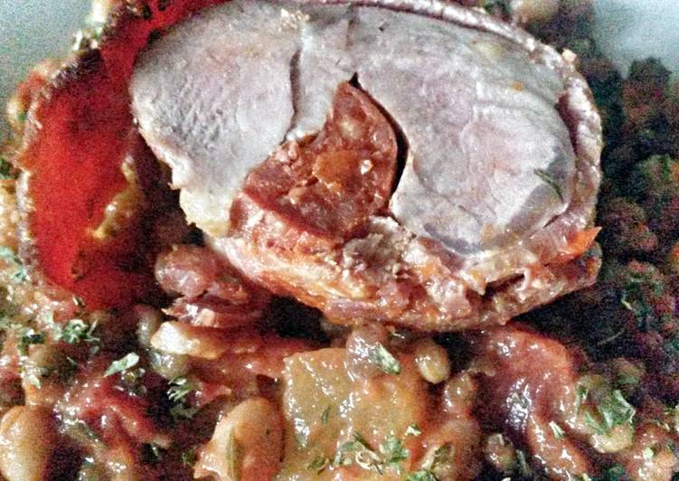 Simple Way to Make Homemade Sig&#39;s Bean and Lentil Stew with griddled and stuffed Tenderloin