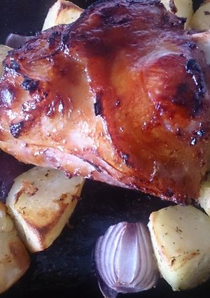 A picture of Honey baked ham shank.