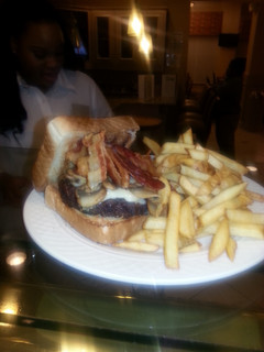 A picture of Boobie's Mushroom,Swiss and Bacon Patty Melt..