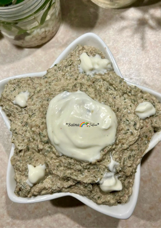 عکسی از دستور دیپ بادمجان و ریحان ‏🌱🍃🍆 Eggplant-basil sauce(Dip)