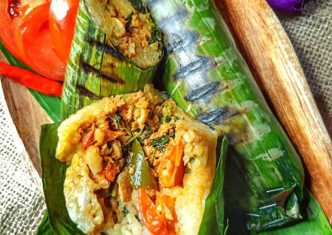 Nasi Bakar Ayam Kemangi (Ayam Cincang)