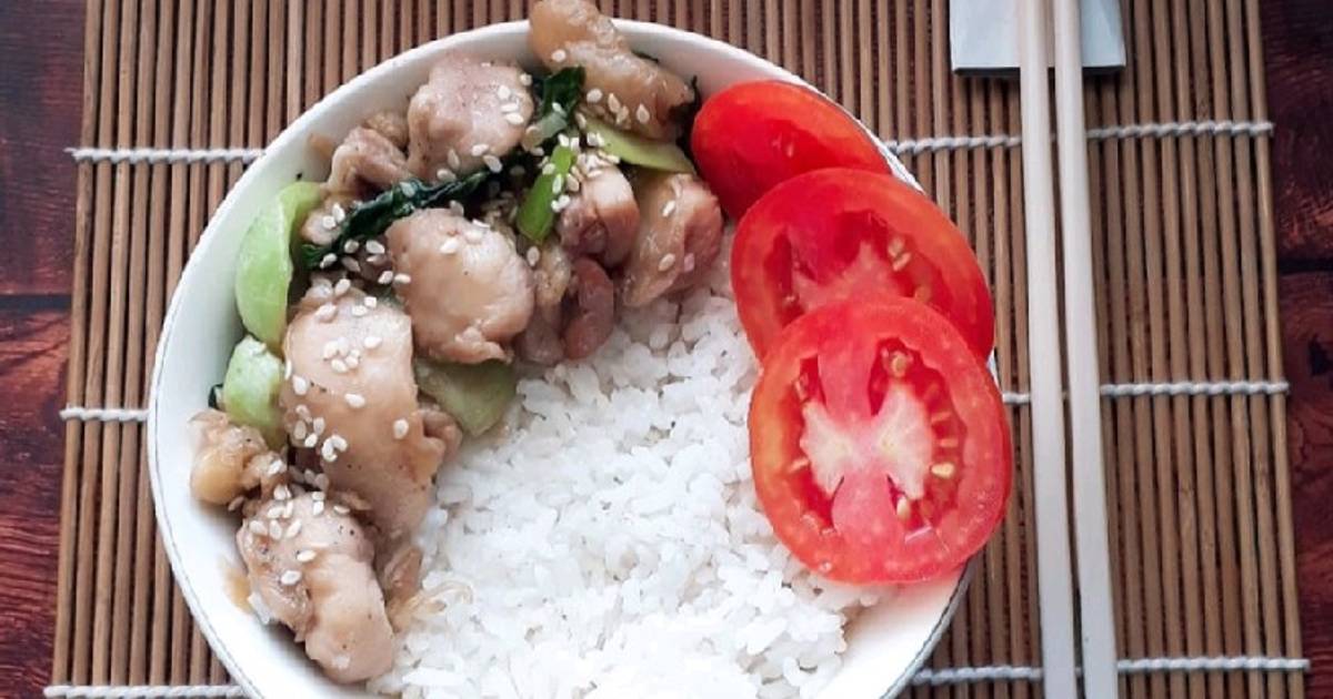 Resep Rice Bowl Tumis Ayam Lada Hitam Oleh Nidarudi Cookpad