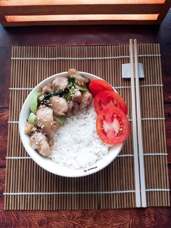 Foto resep Rice Bowl Tumis Ayam Lada Hitam