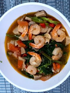 Foto resep Tumis Kangkung Udang-Bakso