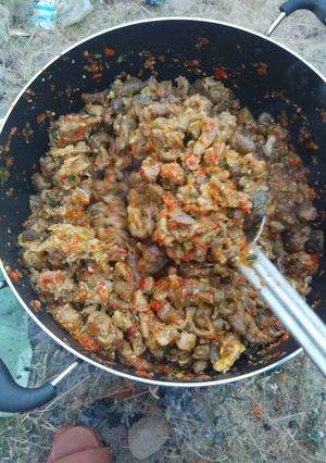 A picture of Goat meat Asun.