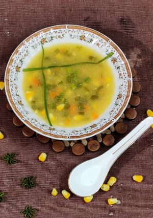 A picture of Sweet Corn Vegetable Soup.