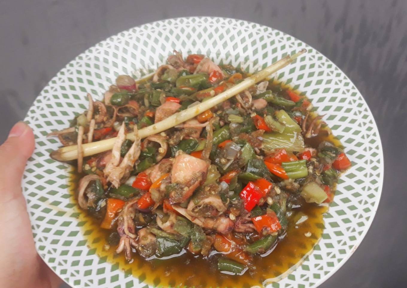 Cumi asin sambal rica rica